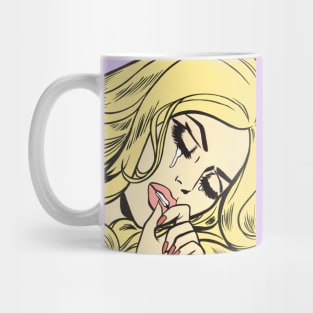 Blonde Crying Comic Girl Mug